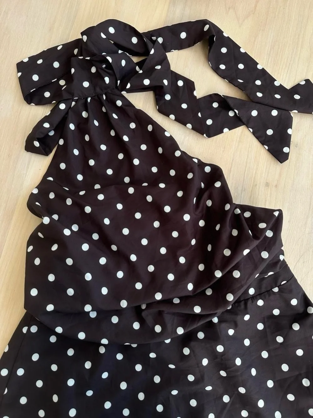 Princess Polly Black Polka Dot Halter Mini Dress